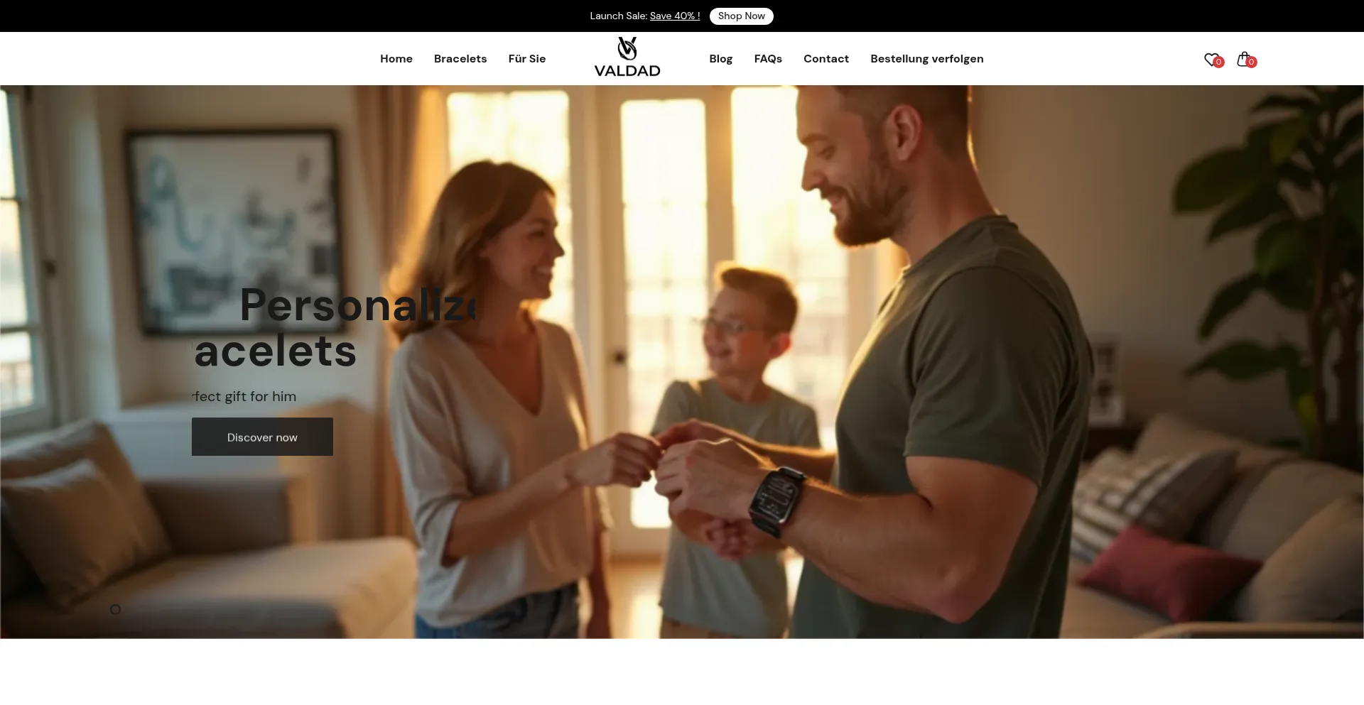 Website screenshot of Valdad.com