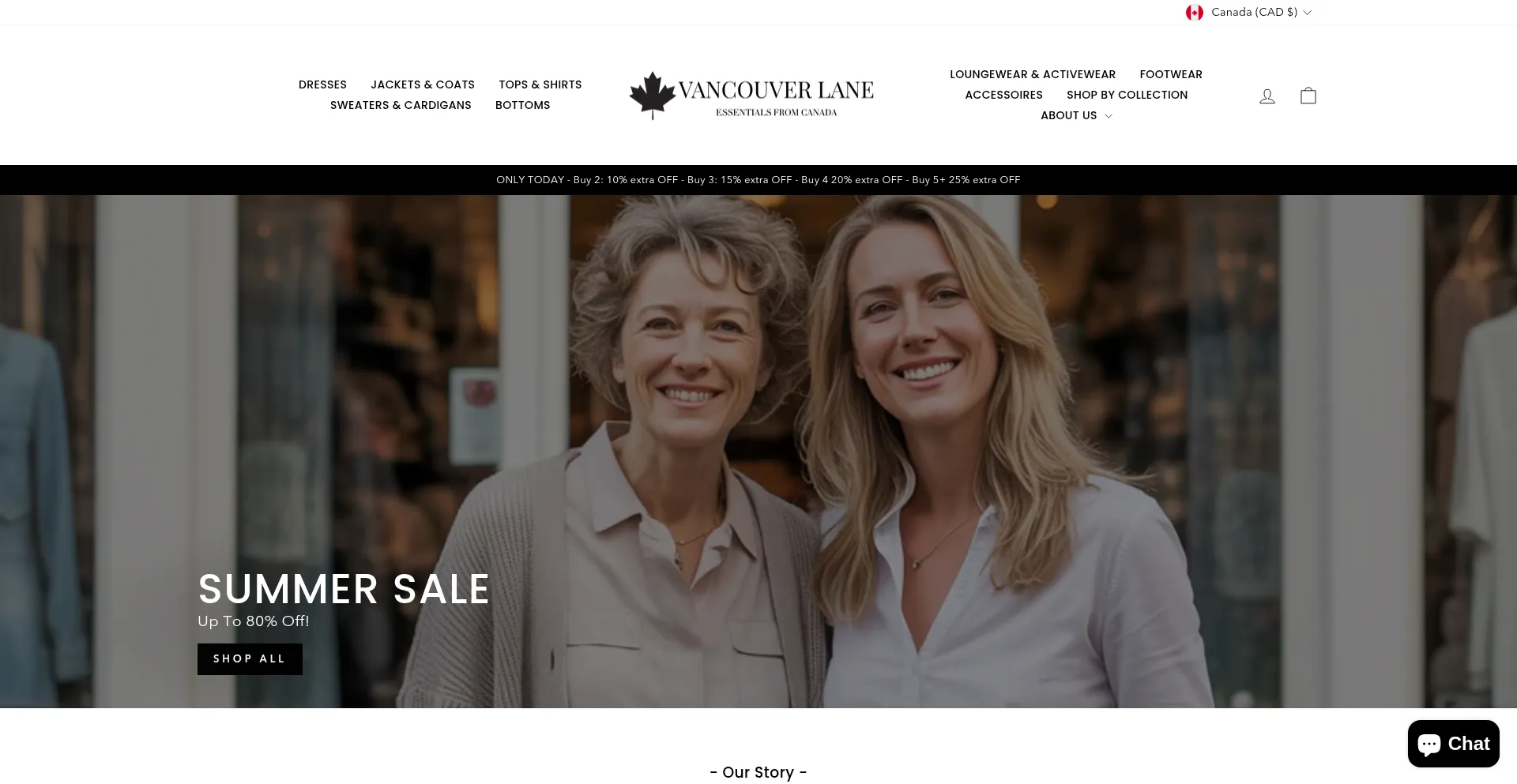 Website screenshot of Vancouverlane.com