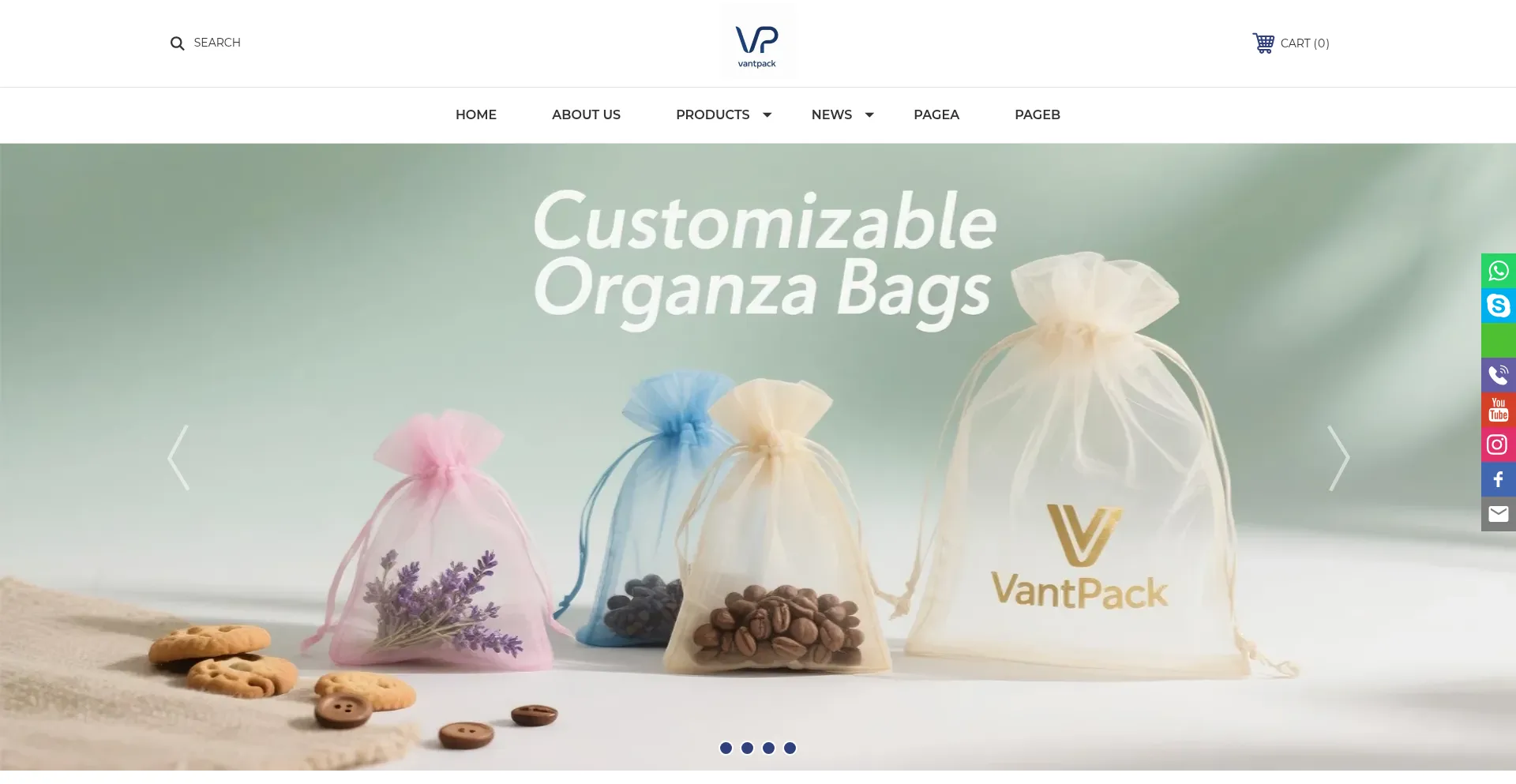 Website screenshot of Vantpack.com