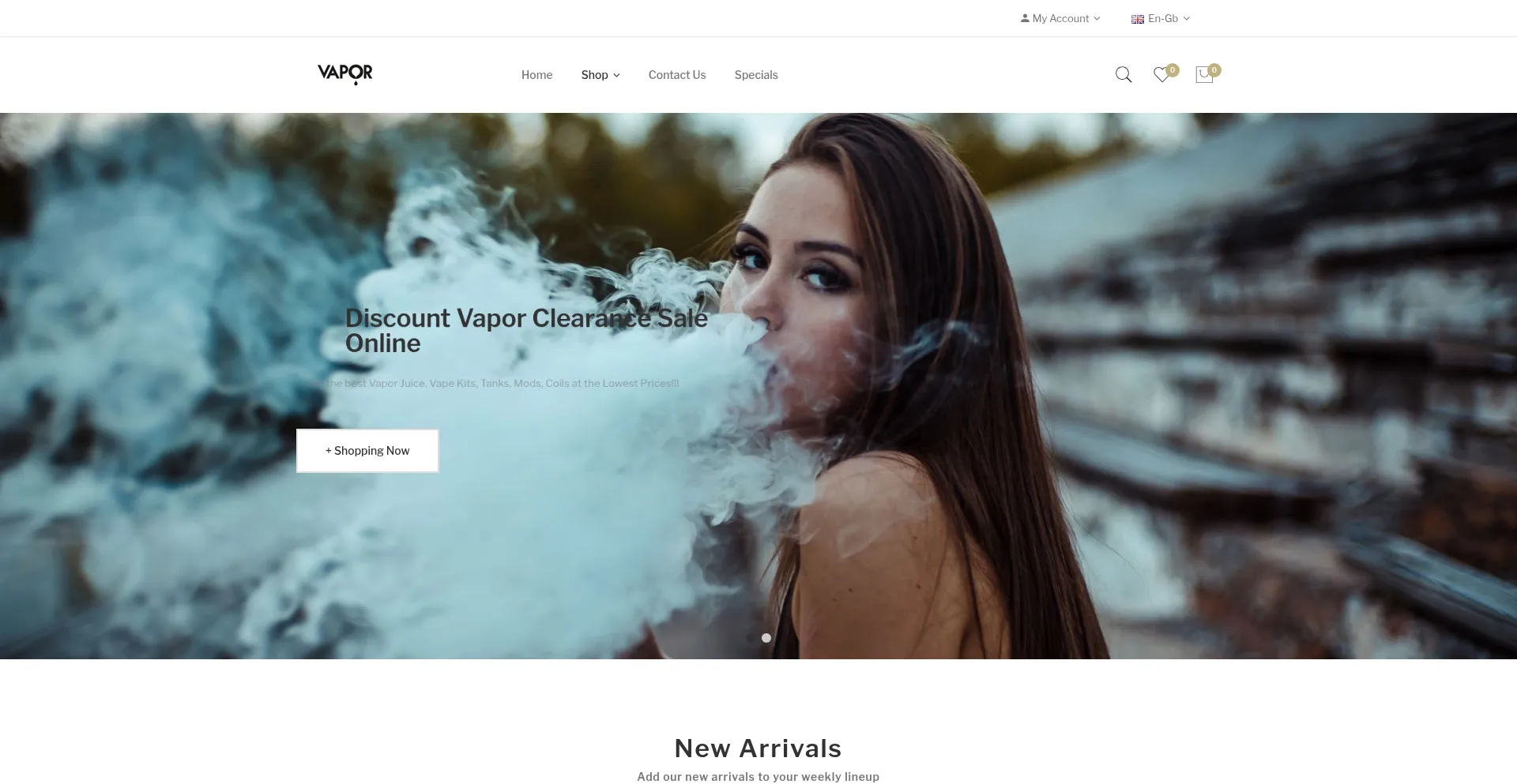 Website screenshot of Vapehow.com