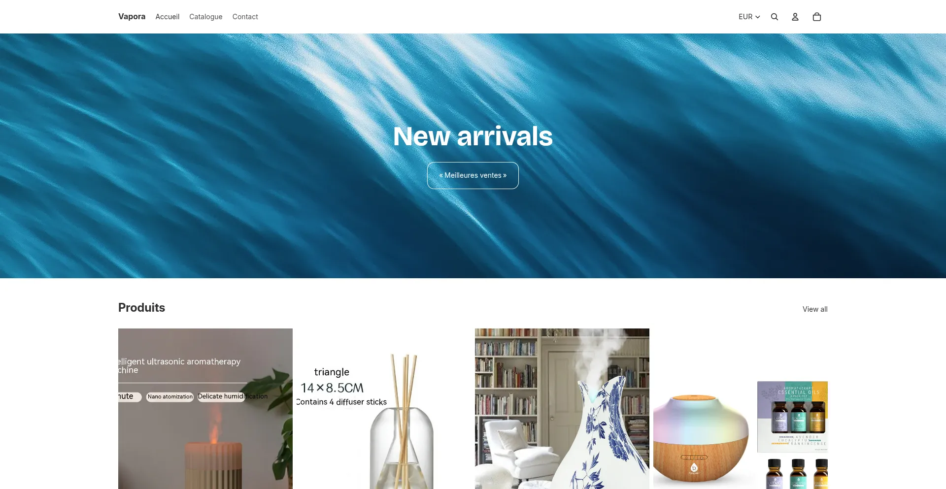 Website screenshot of Vaporad.fr