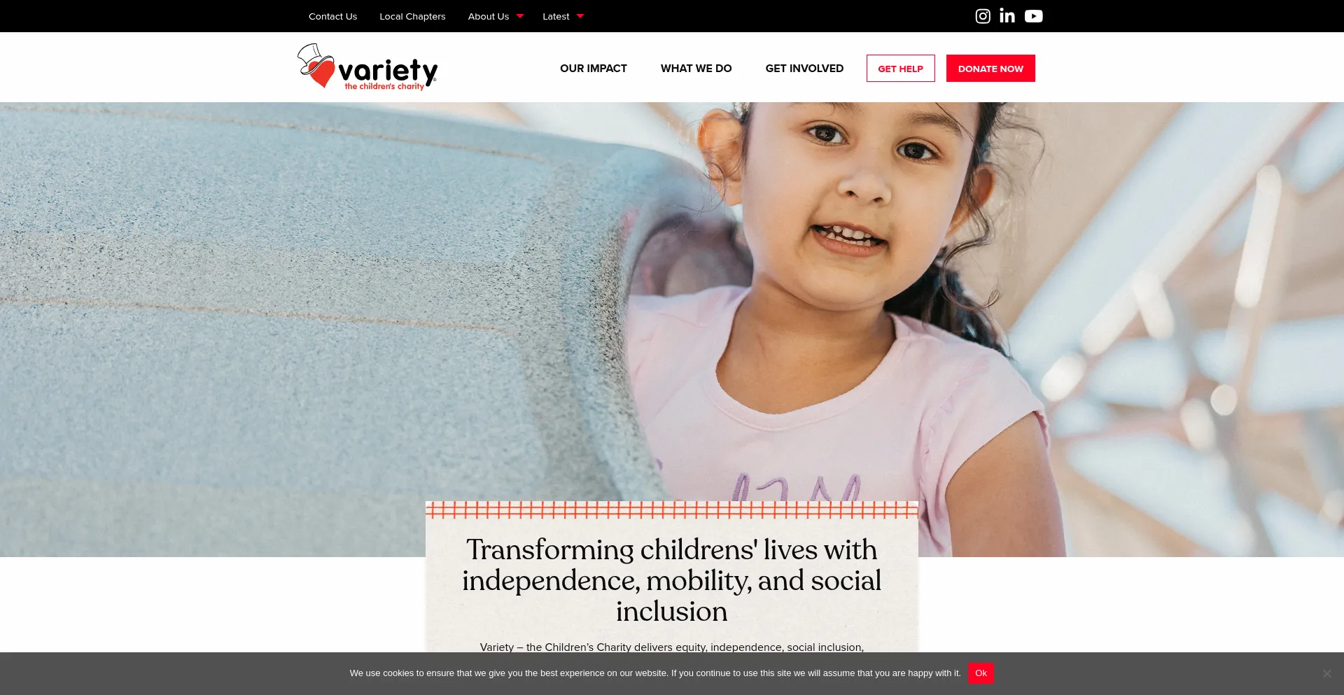 Website screenshot of Variety.org