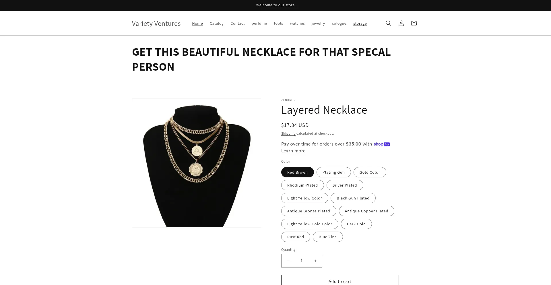 Website screenshot of Varietyventures1.com