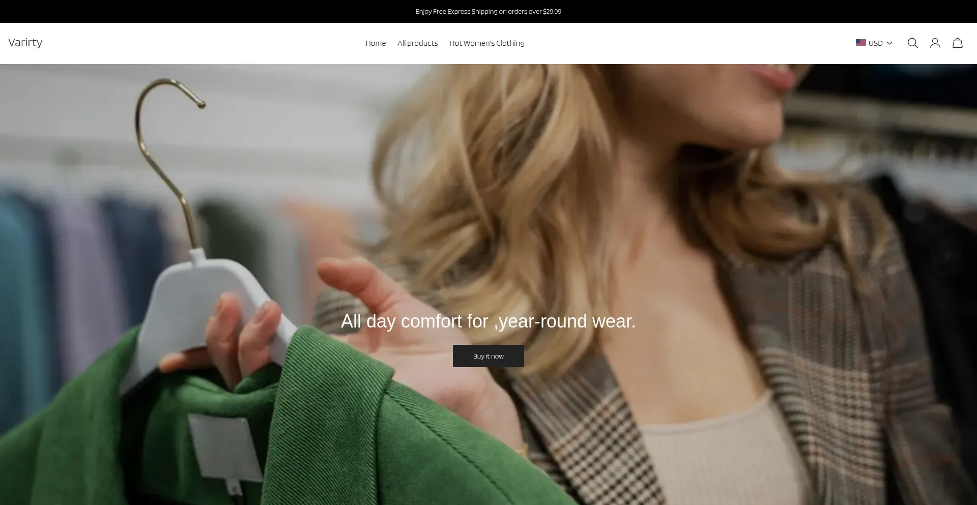 Website screenshot of Varirty.com