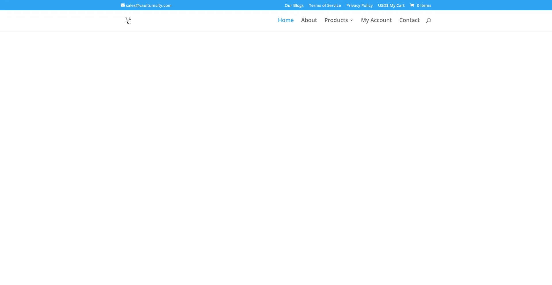 Website screenshot of Vaultumcity.com