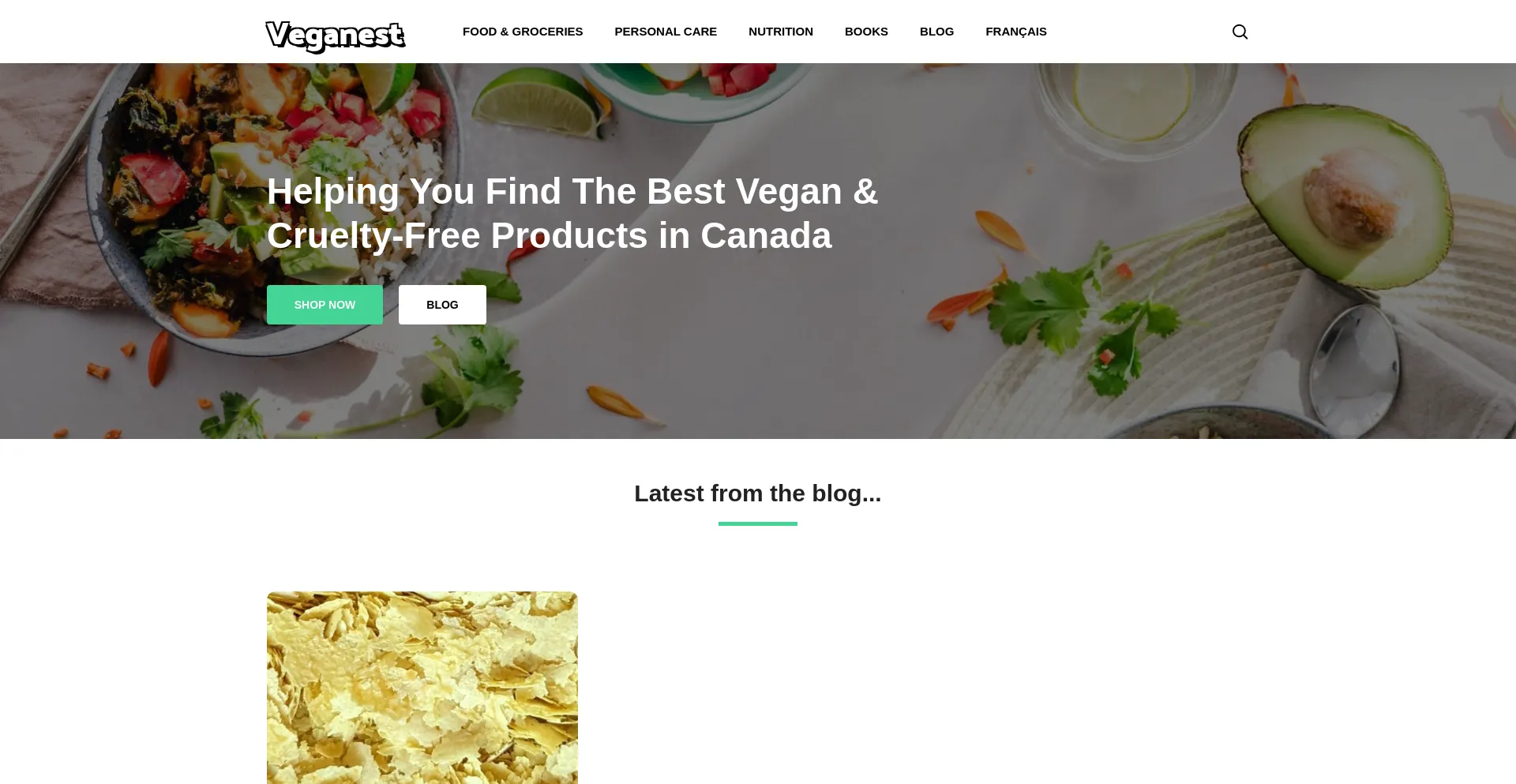 Website screenshot of Veganest.ca