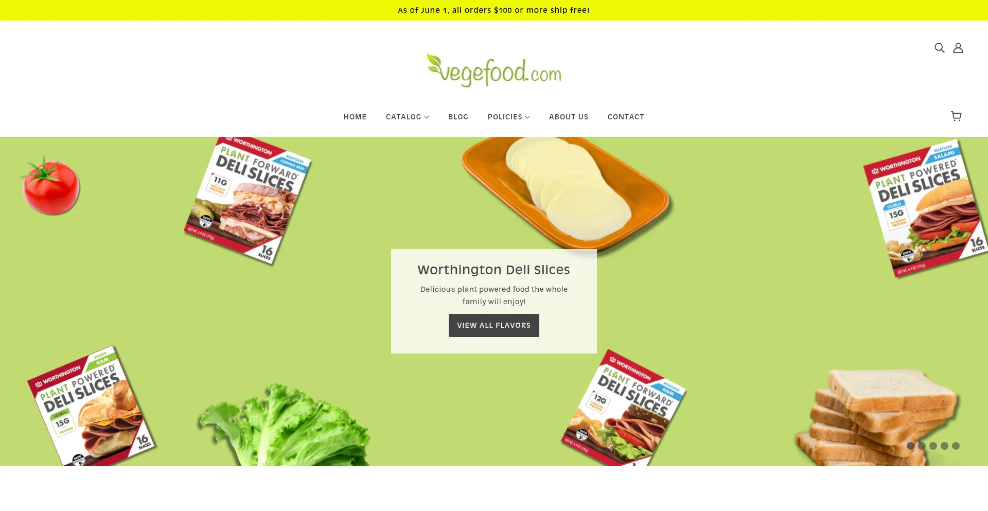 Website screenshot of Vegefood.com