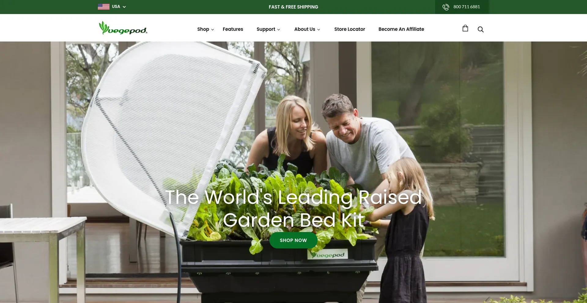 Website screenshot of Vegepod.com