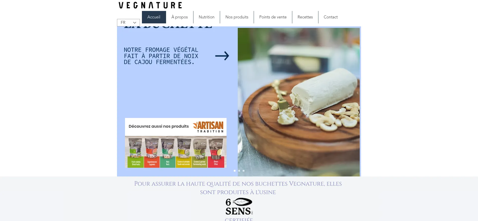 Website screenshot of Vegnature.com