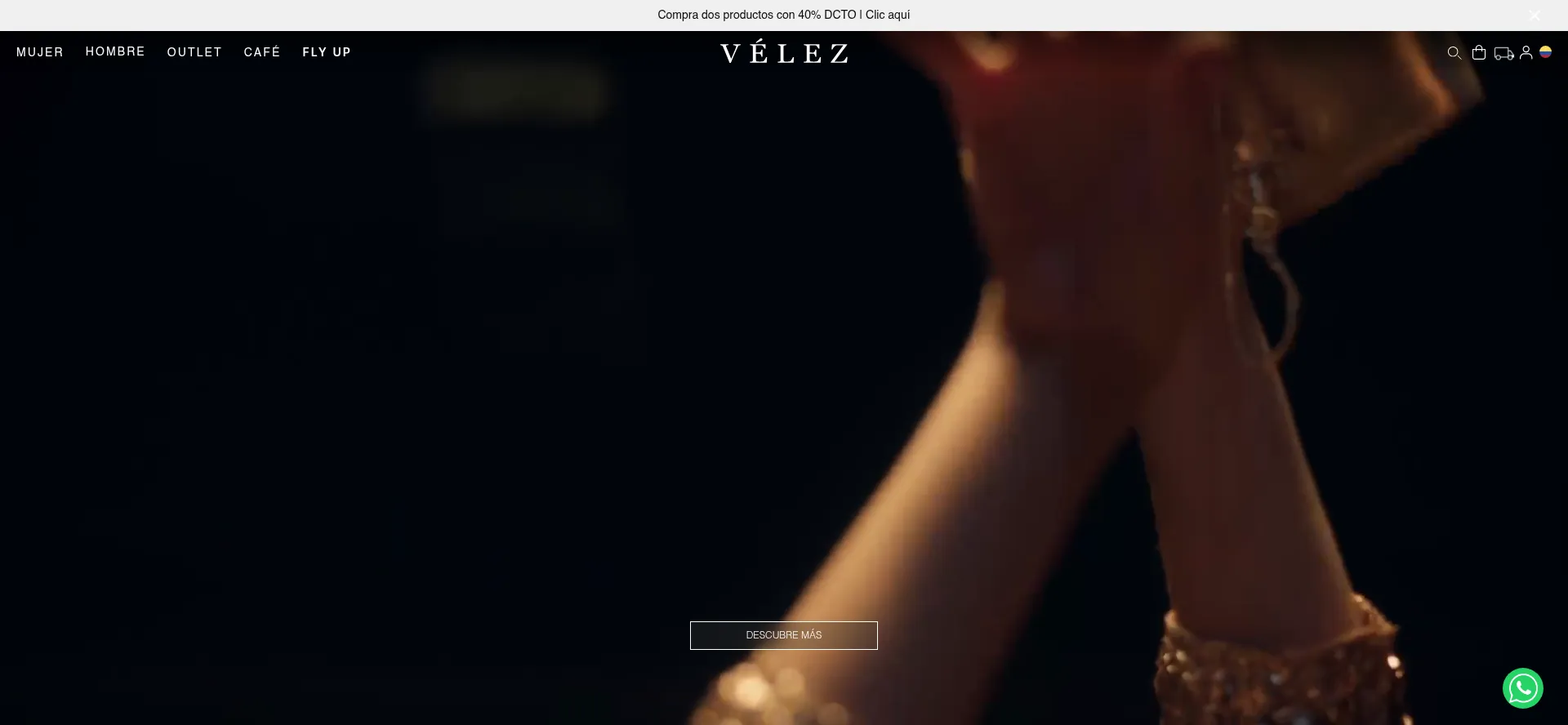 Website screenshot of Velez.com.co