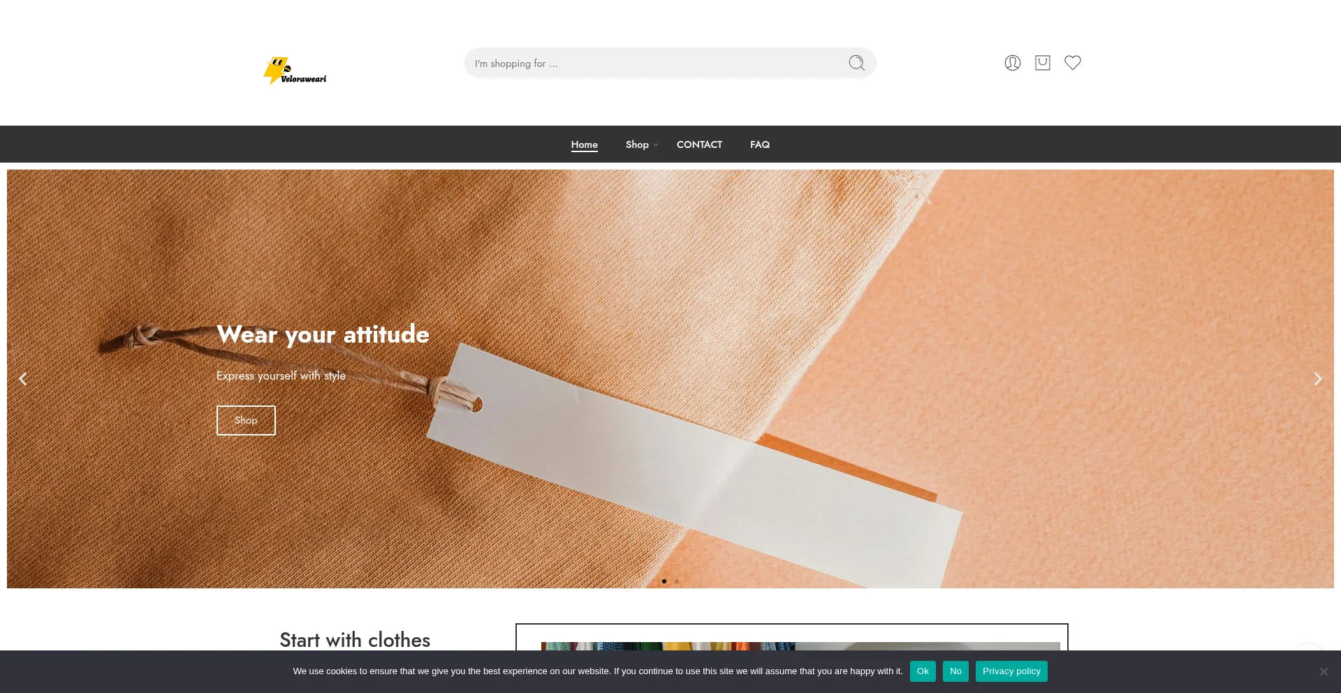 Website screenshot of Veloraweari.com