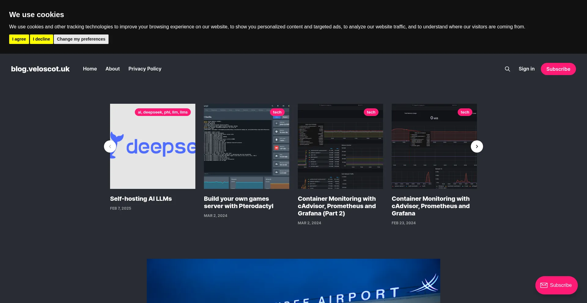 Website screenshot of Veloscot.uk