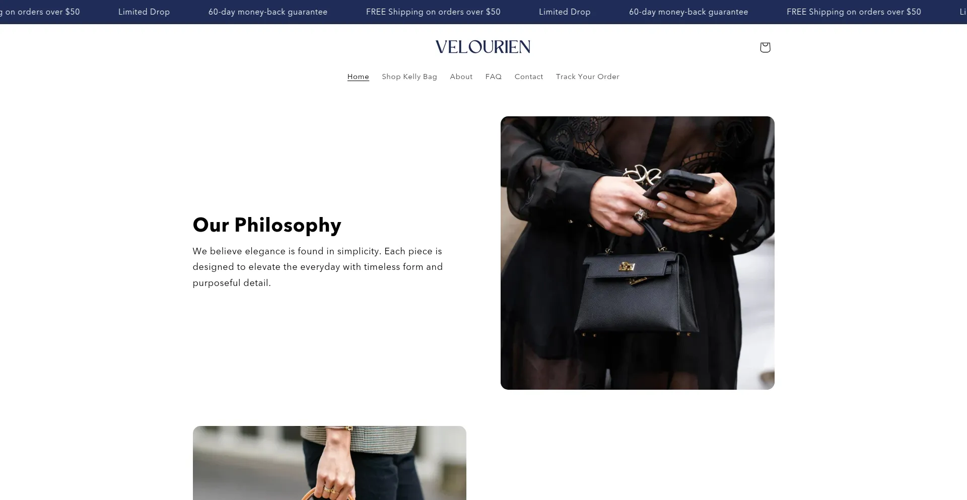 Website screenshot of Velourien.com