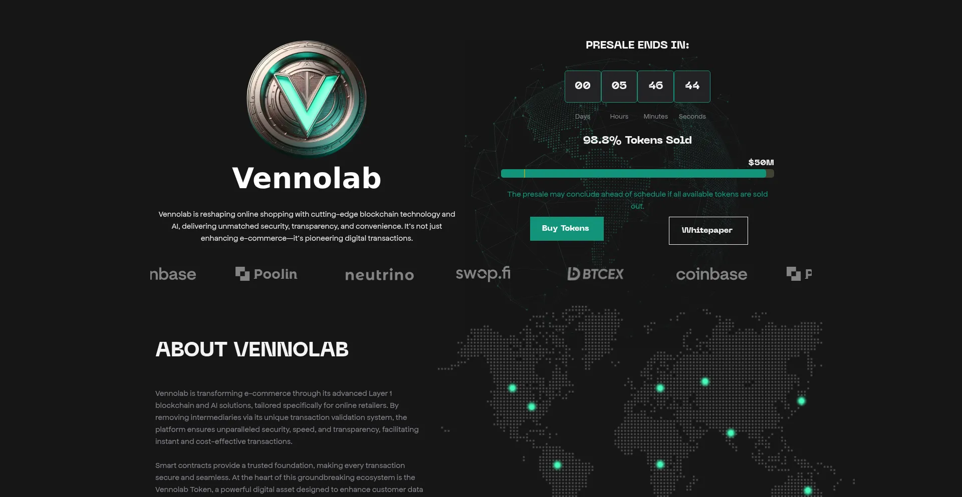 Website screenshot of Vennolab.com