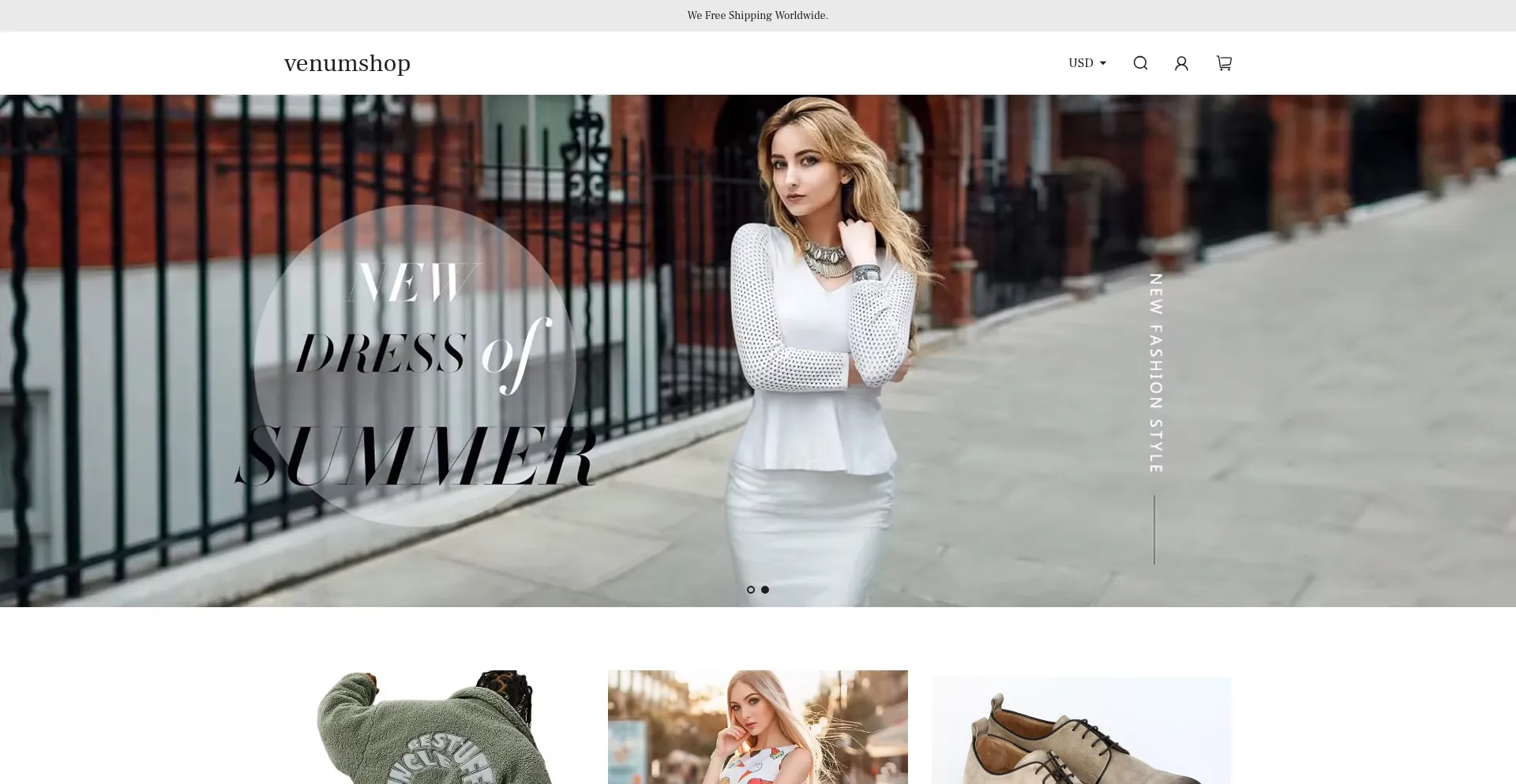 Website screenshot of Venumshop.club