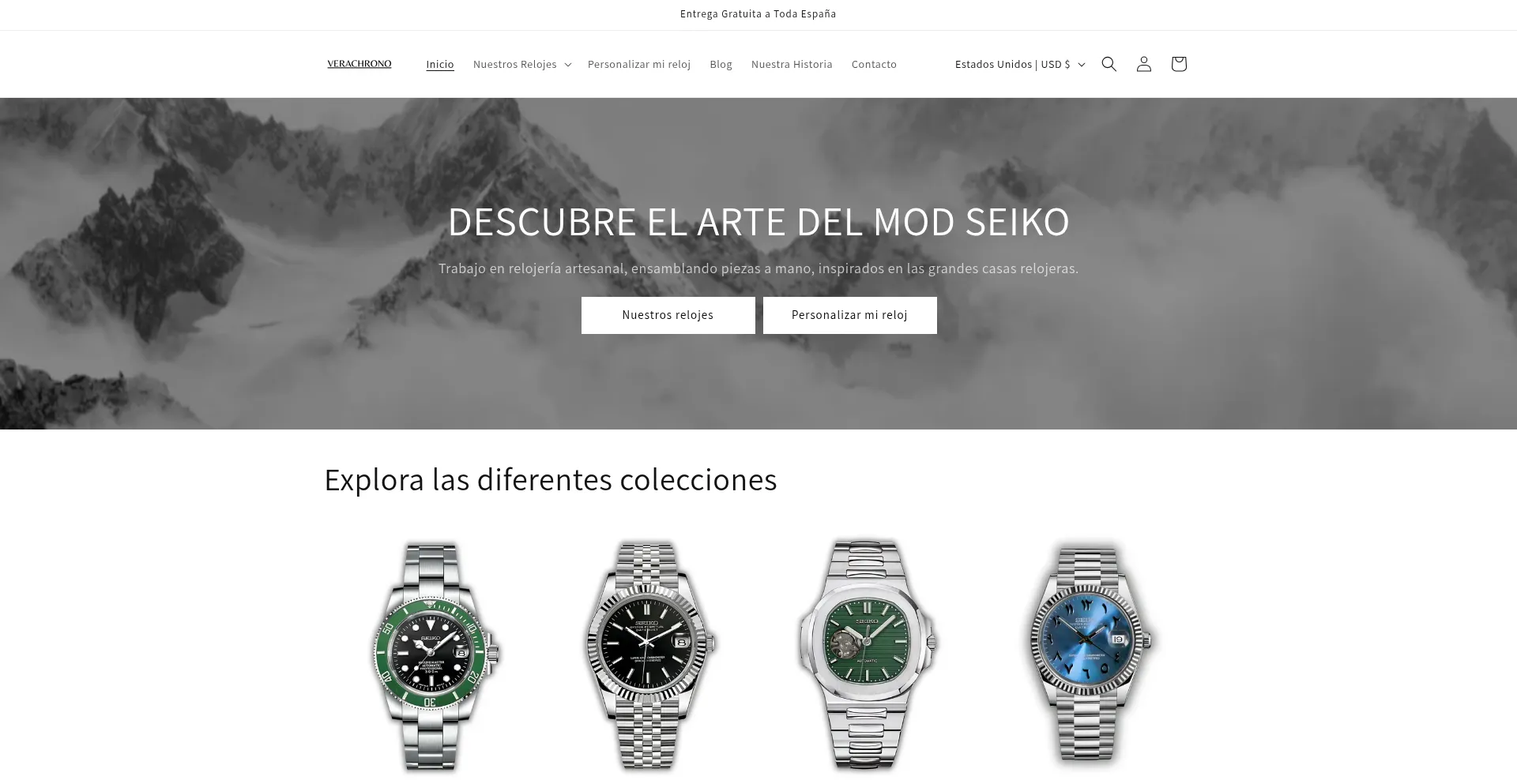 Website screenshot of Verachrono.com