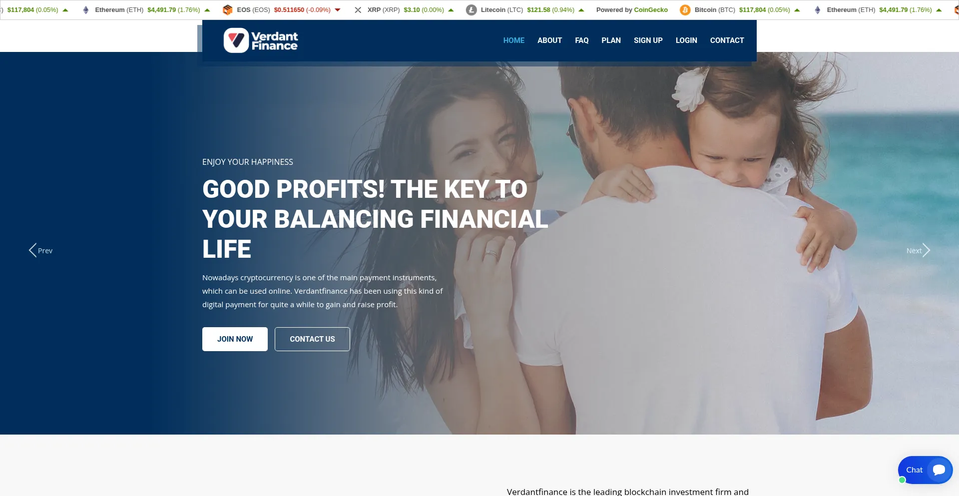 Website screenshot of Verdantfinance.com