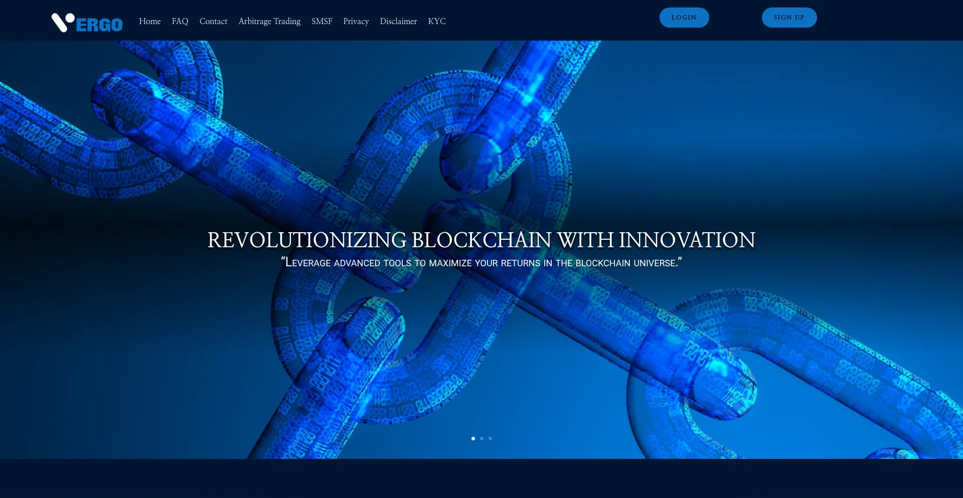 Website screenshot of Vergo-blockchain.com