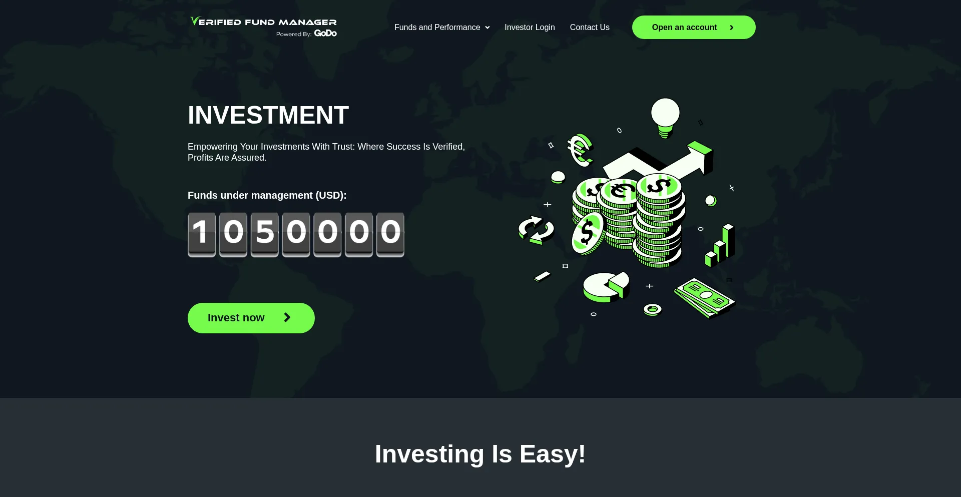 Website screenshot of Verifiedfundmanager.com