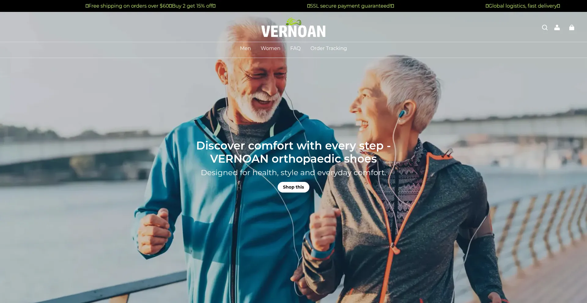 Website screenshot of Vernoan.com