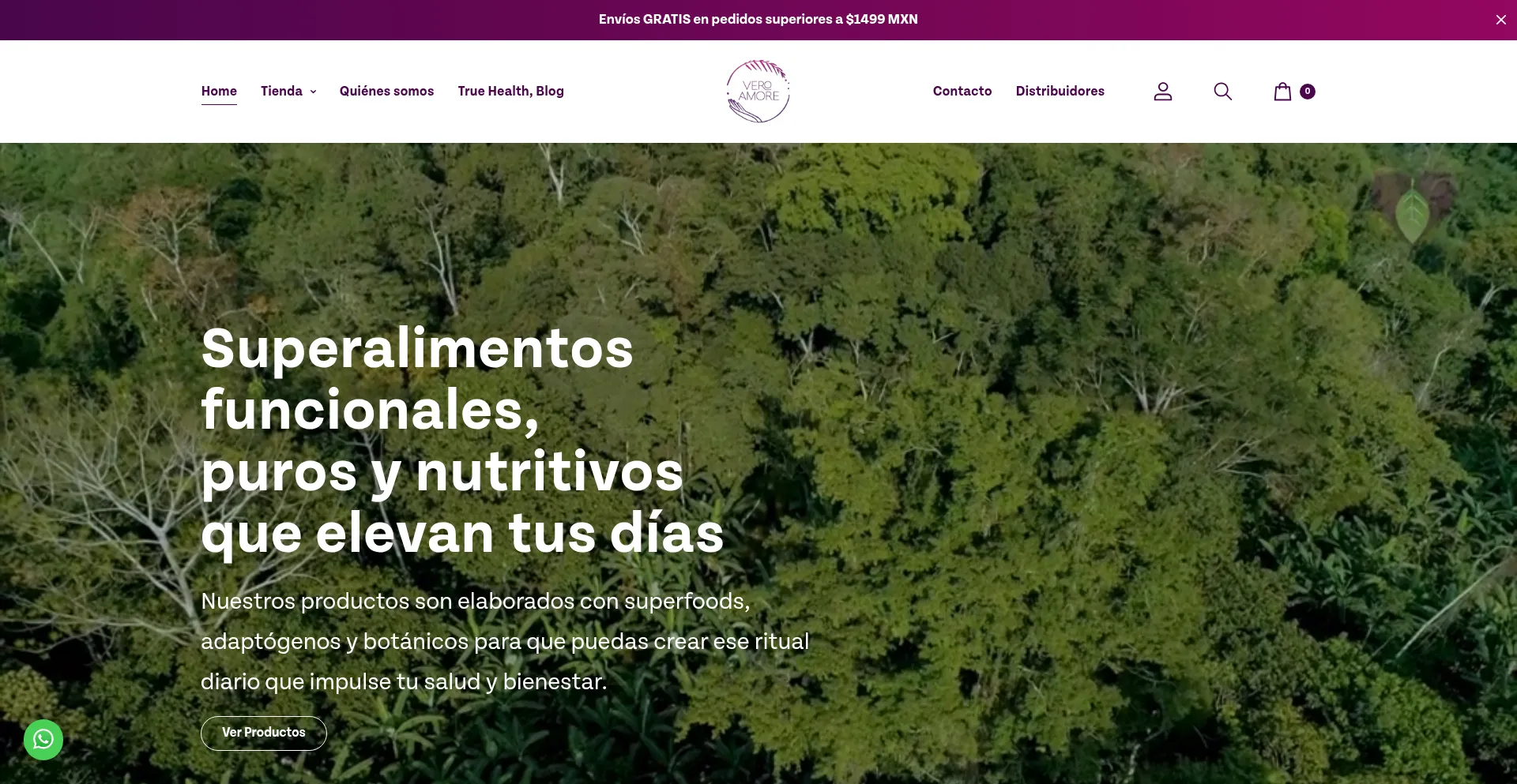 Website screenshot of Veroamore.com