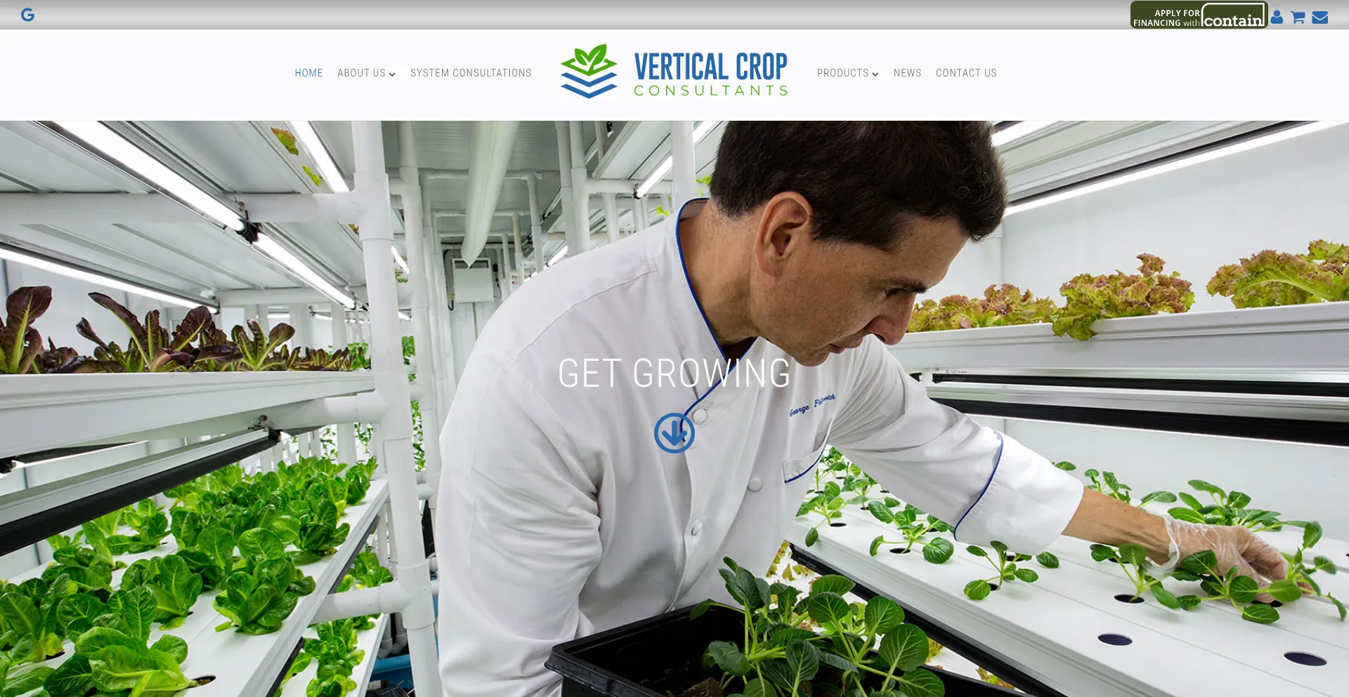 Website screenshot of Verticalcropconsultants.com