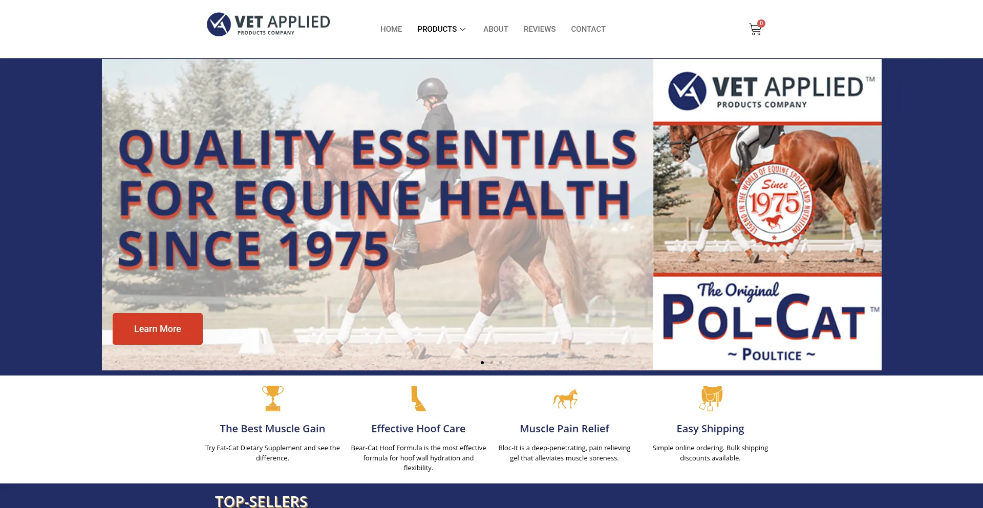Website screenshot of Vetapplied.com