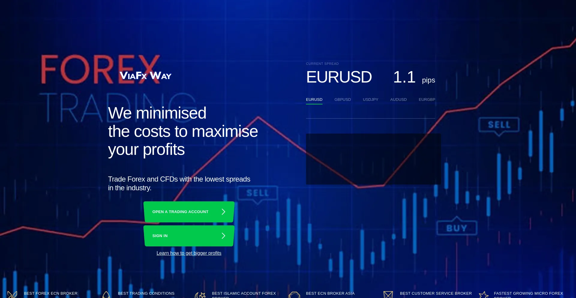 Website screenshot of Viafxway.com