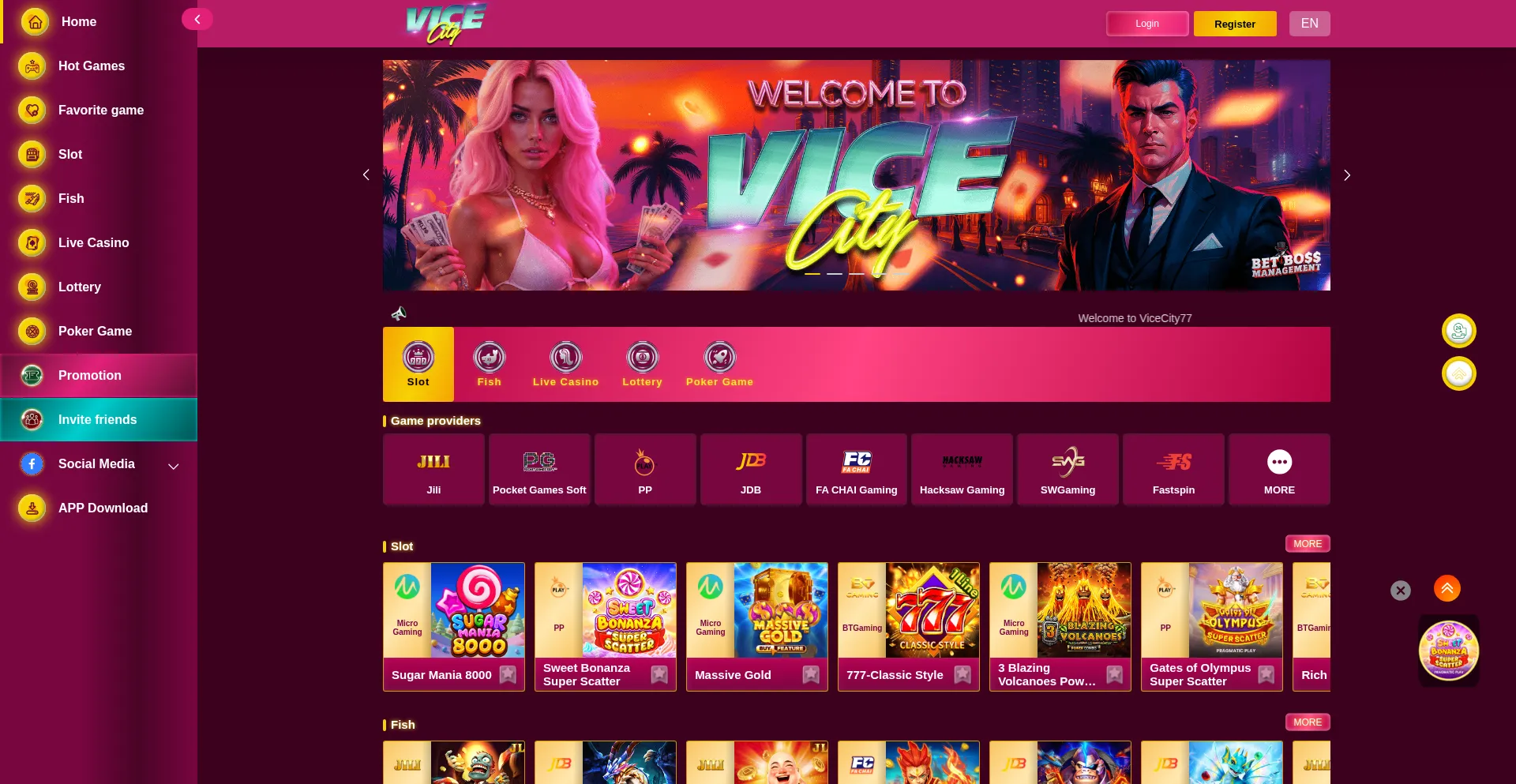 Website screenshot of Vicecity77.net
