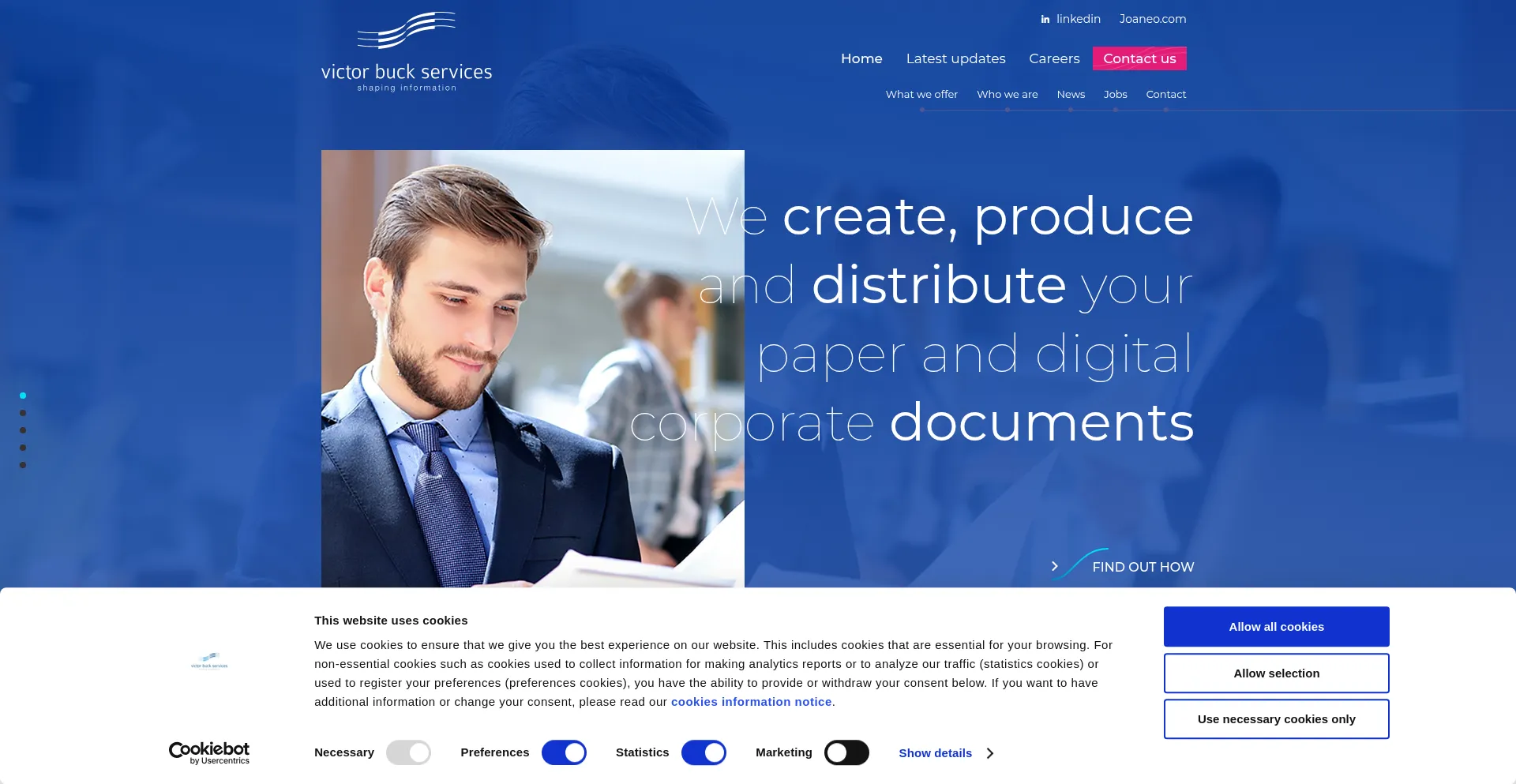 Website screenshot of Victorbuckservices.com
