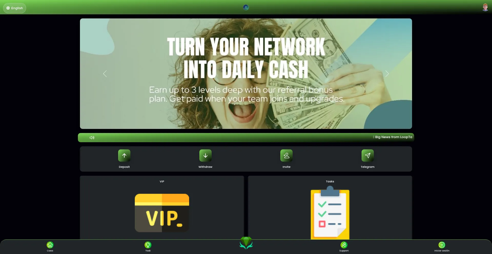 Vidcash.live Screenshot