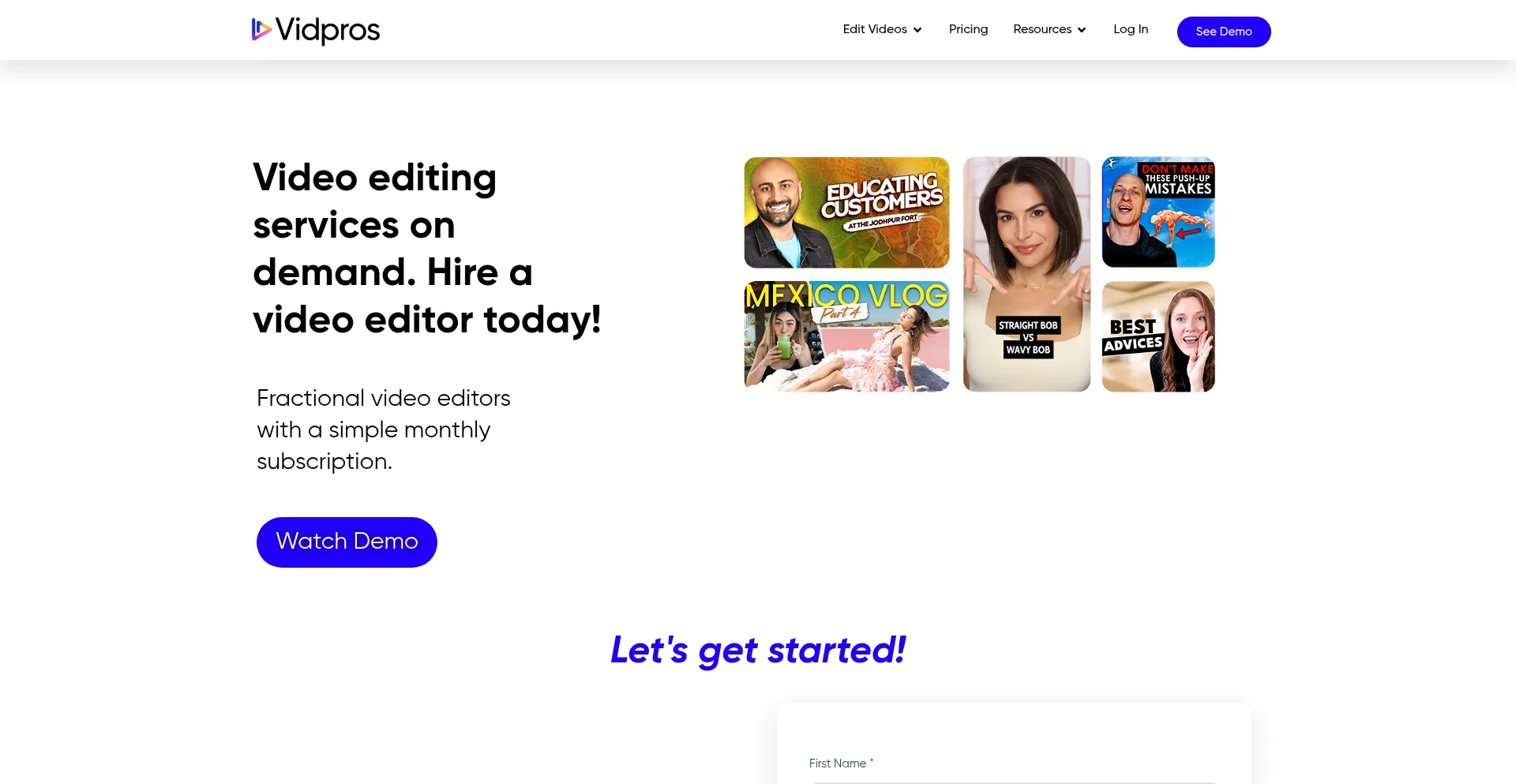 Vidpros.com Screenshot