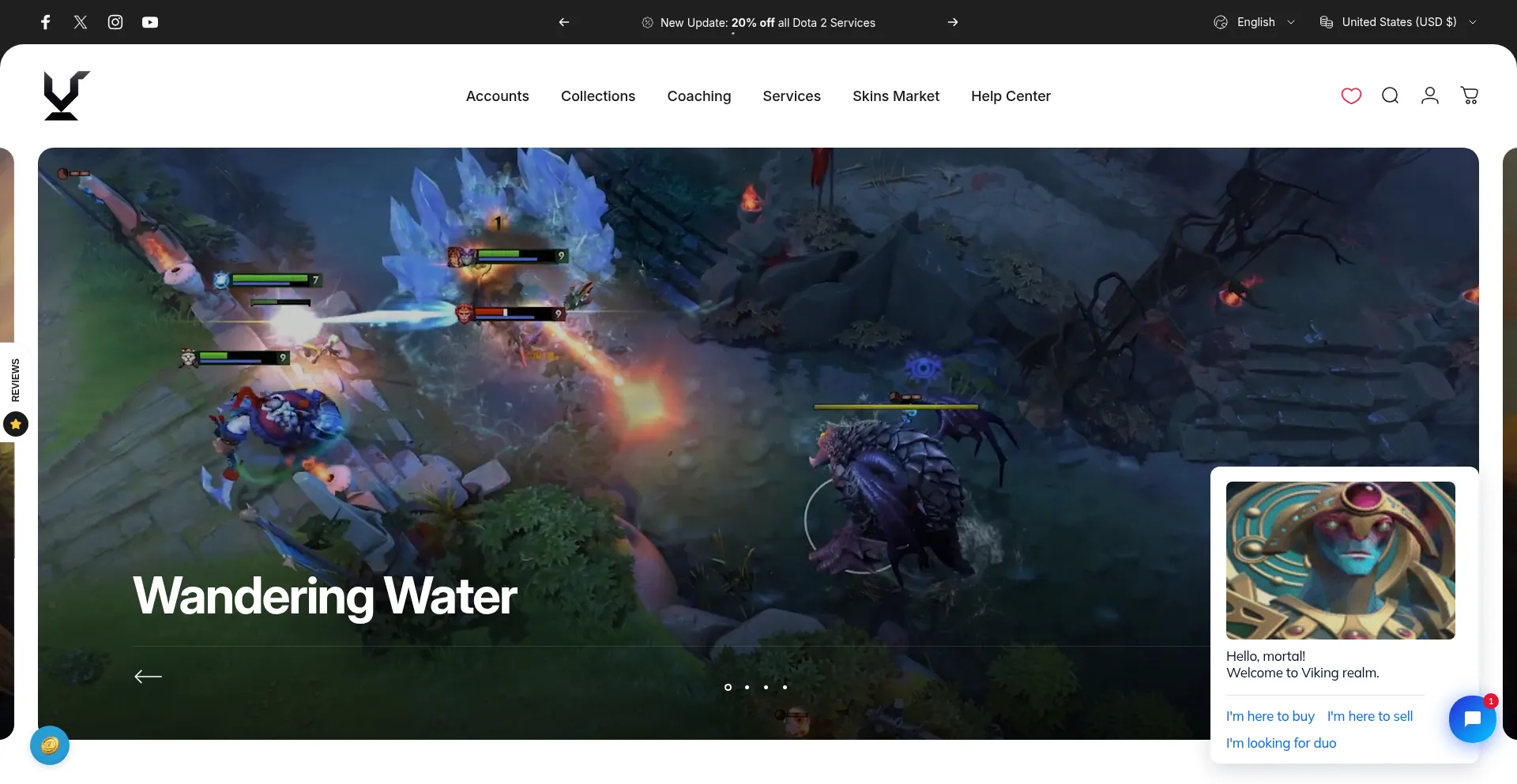 Website screenshot of Vikingdota.com