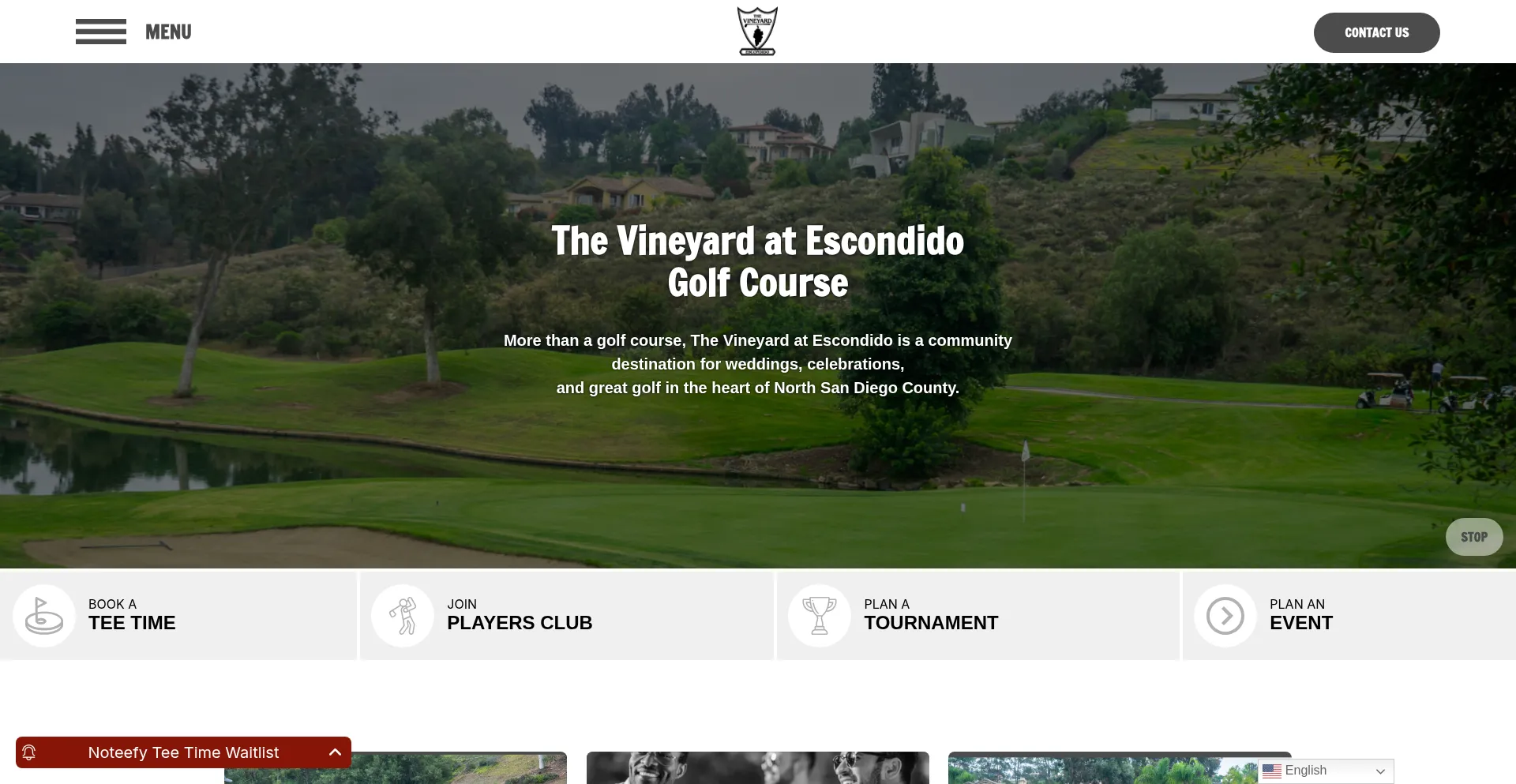 Website screenshot of Vineyardatescondido.com