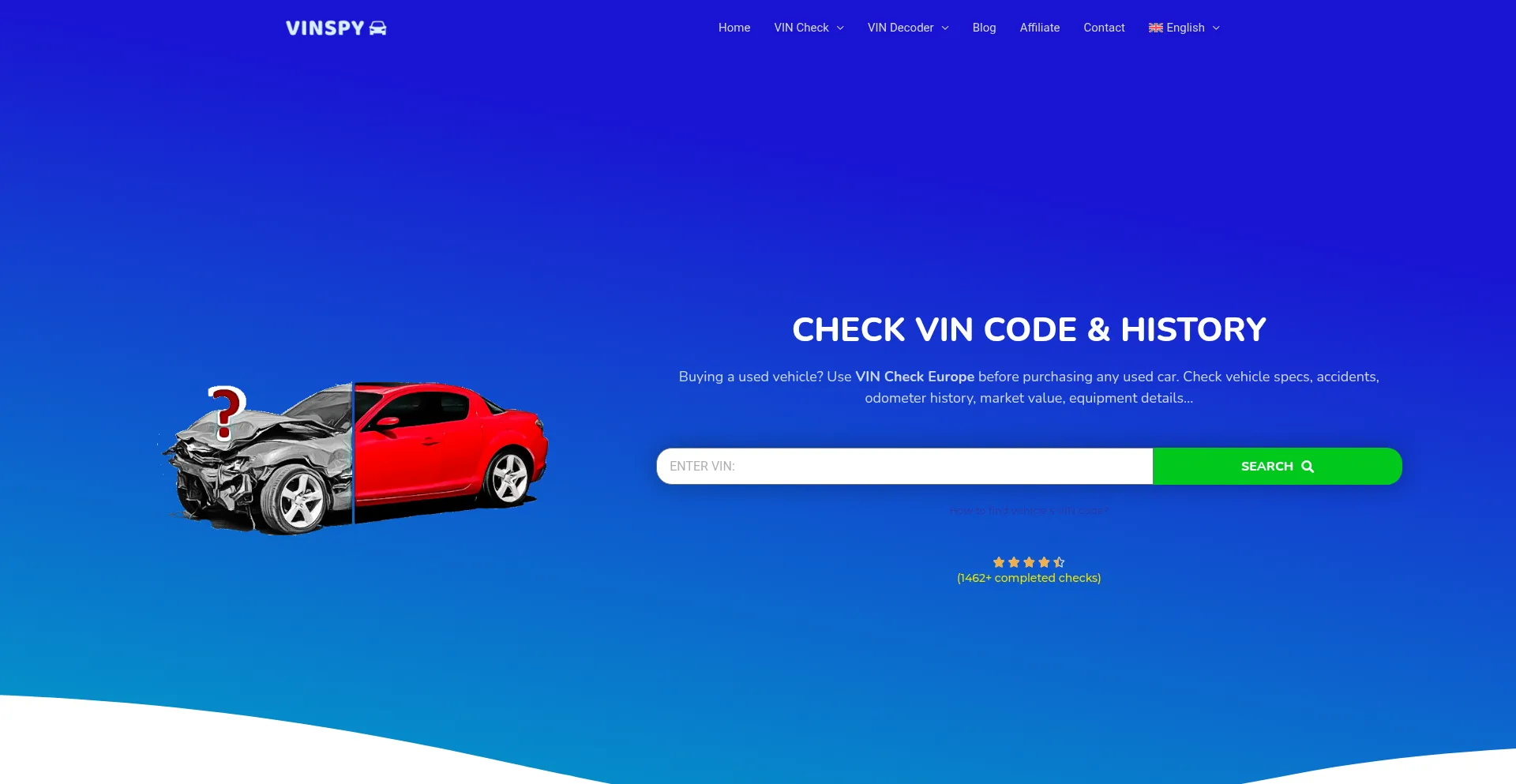 Website screenshot of Vinspy.eu