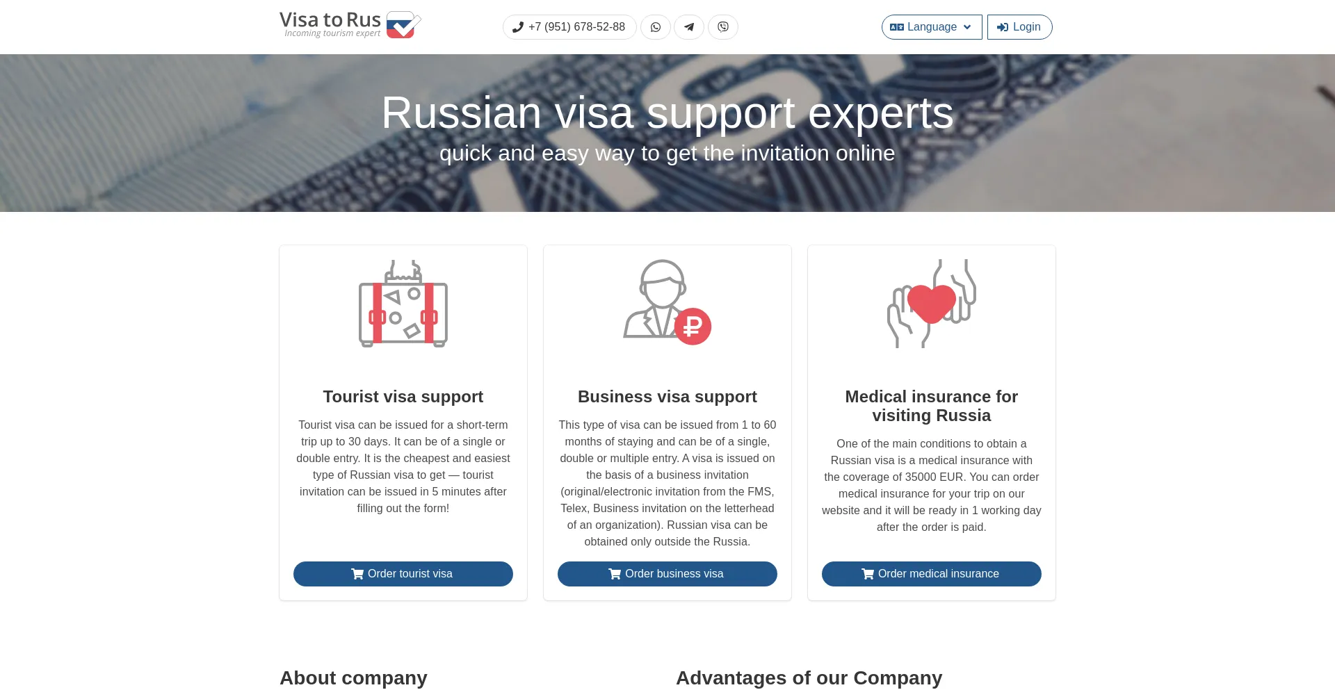 Website screenshot of Visatorus.com