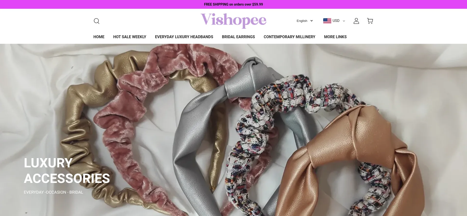 Website screenshot of Vishopee.com