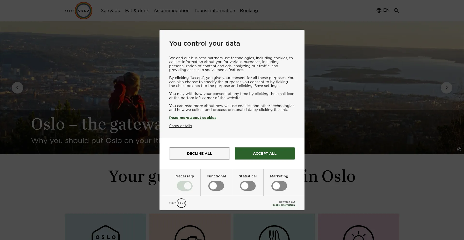 Website screenshot of Visitoslo.com