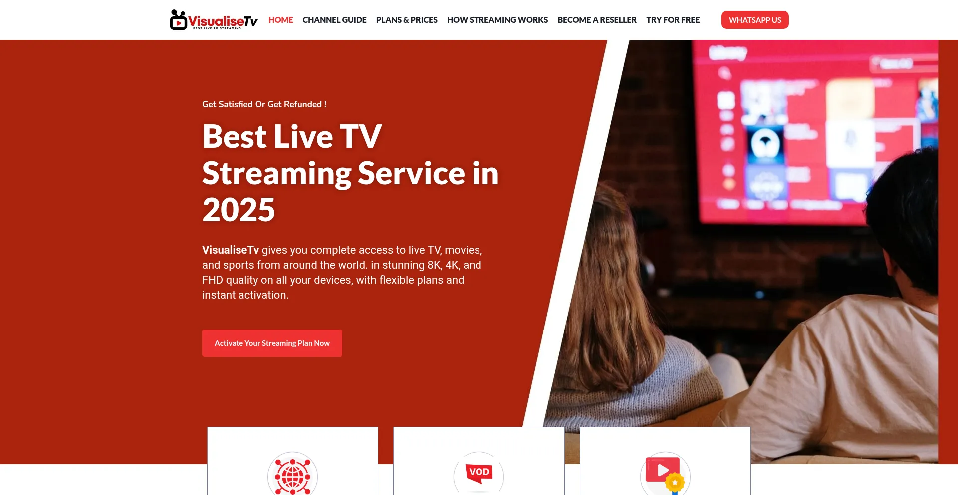 Website screenshot of Visualisetv.net