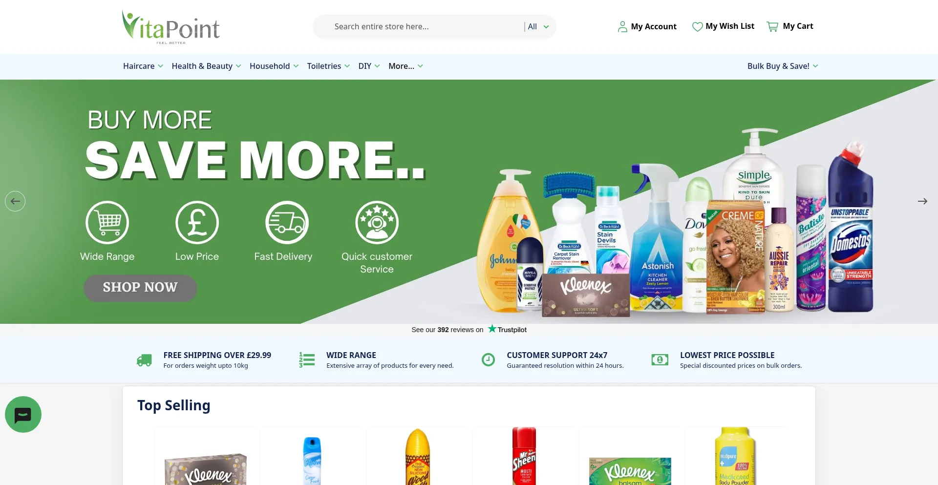 Website screenshot of Vita-point.co.uk