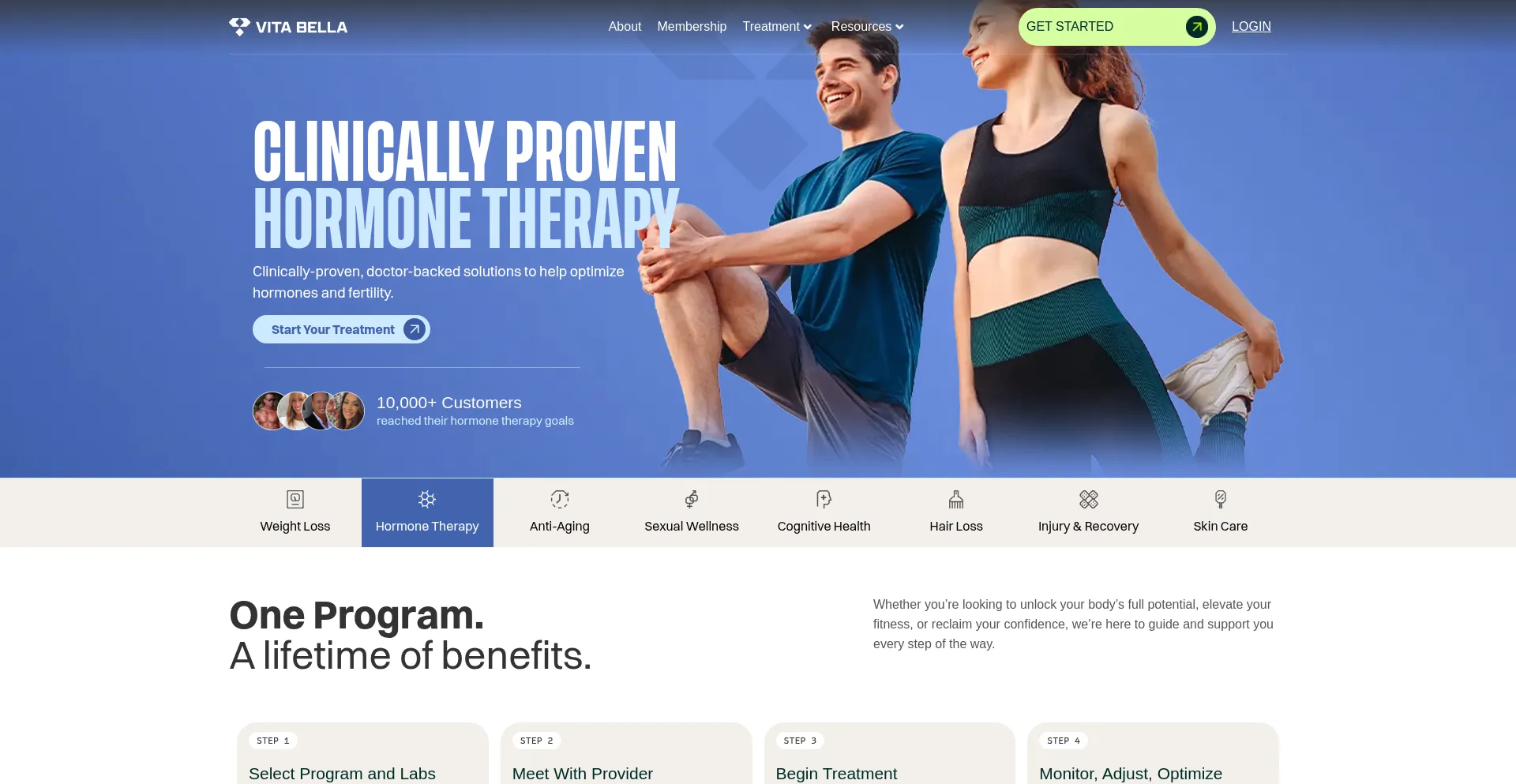 Website screenshot of Vitabella.com