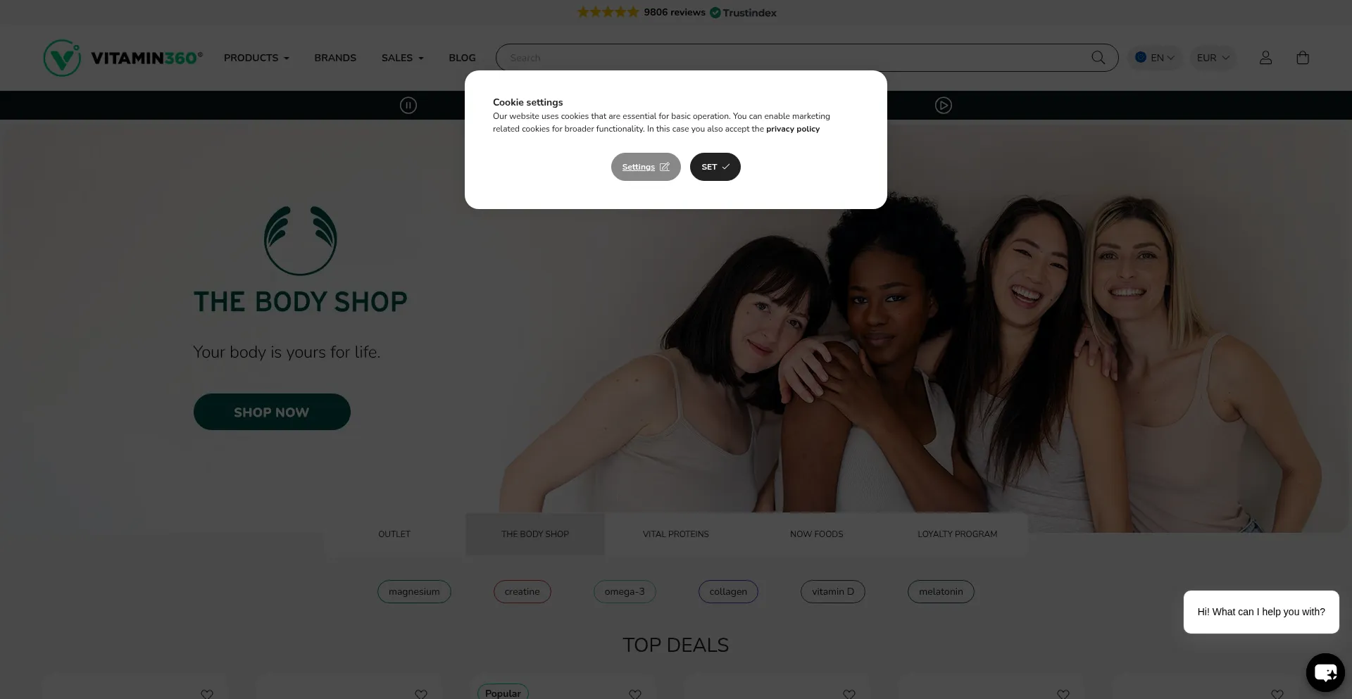 Website screenshot of Vitamin360.com