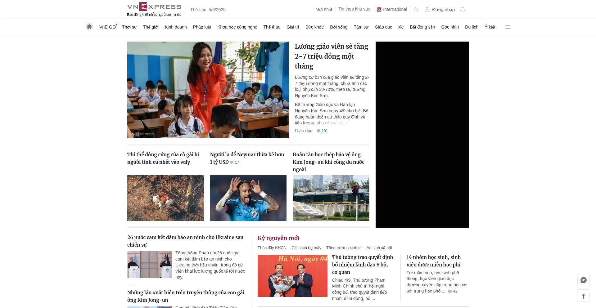 Website screenshot of Vnexpress.net