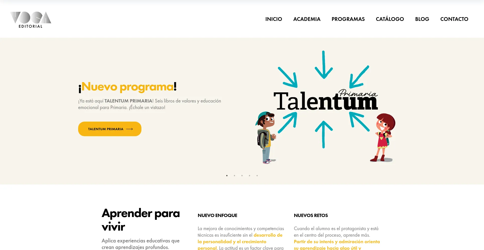 Website screenshot of Vocaeditorial.com