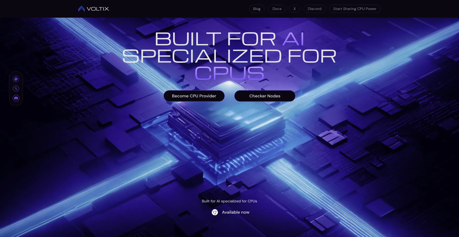 Website screenshot of Voltix.ai