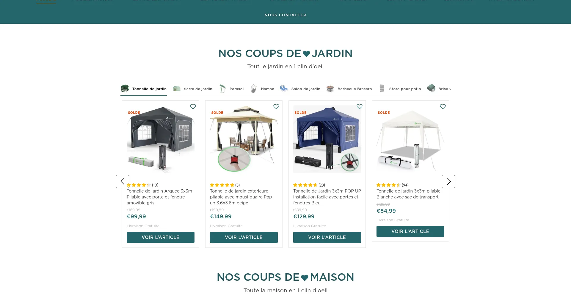Website screenshot of Vounot.fr
