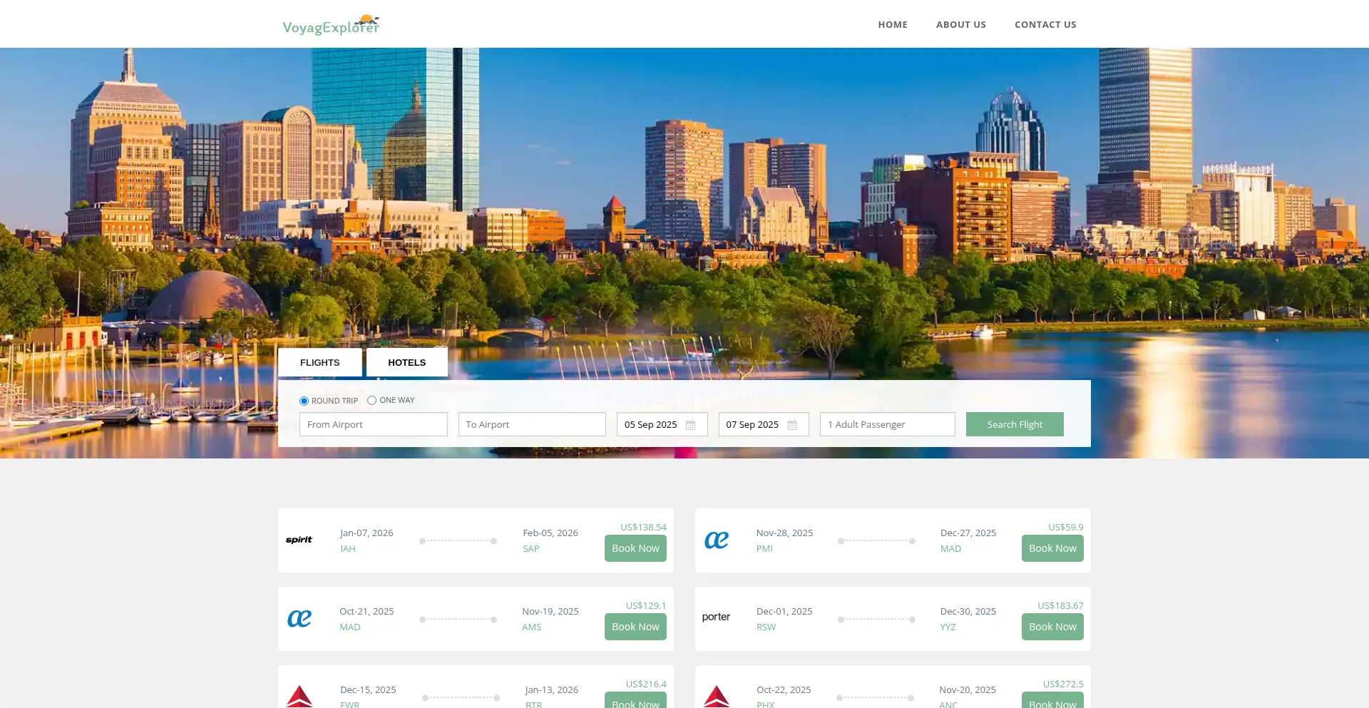 Website screenshot of Voyagexplorer.com