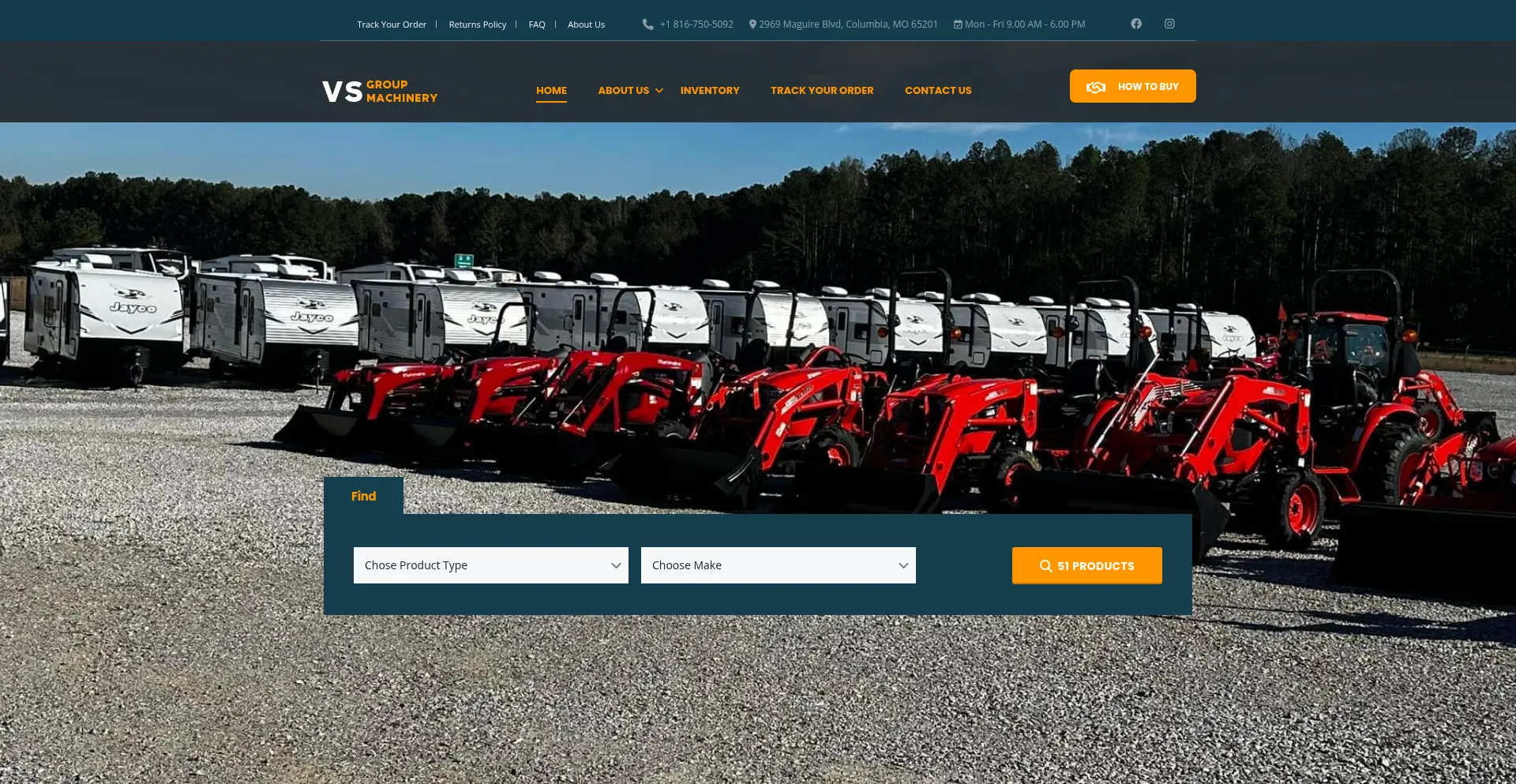 Website screenshot of Vsgroup-machinery.com