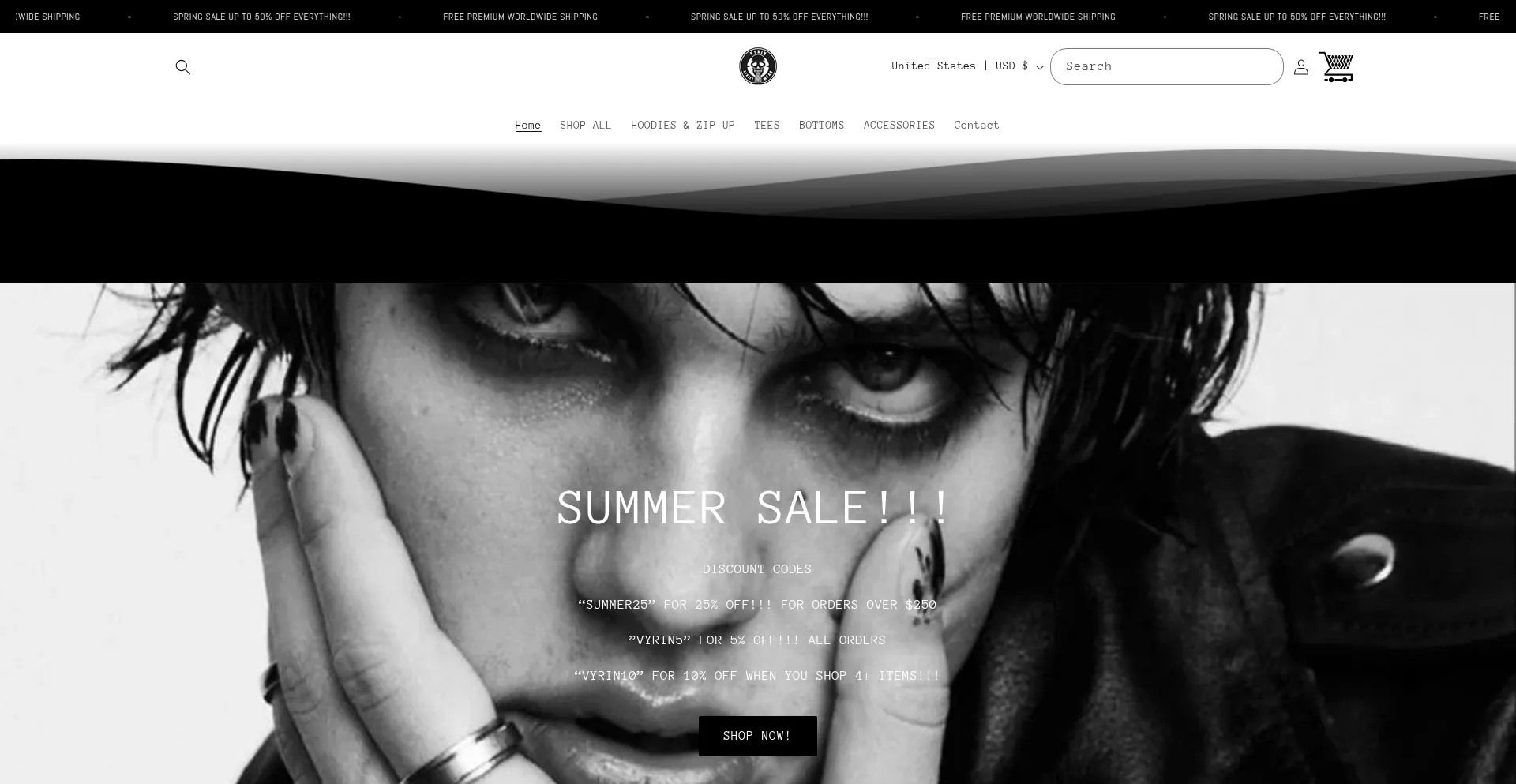 Website screenshot of Vyrin.store