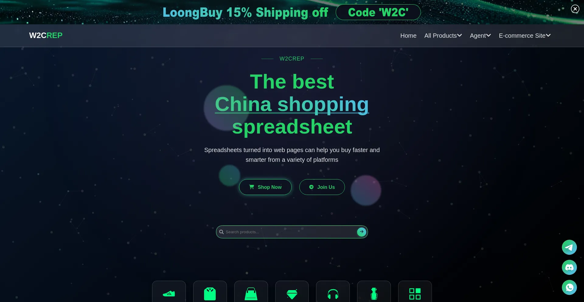 Website screenshot of W2crep.com